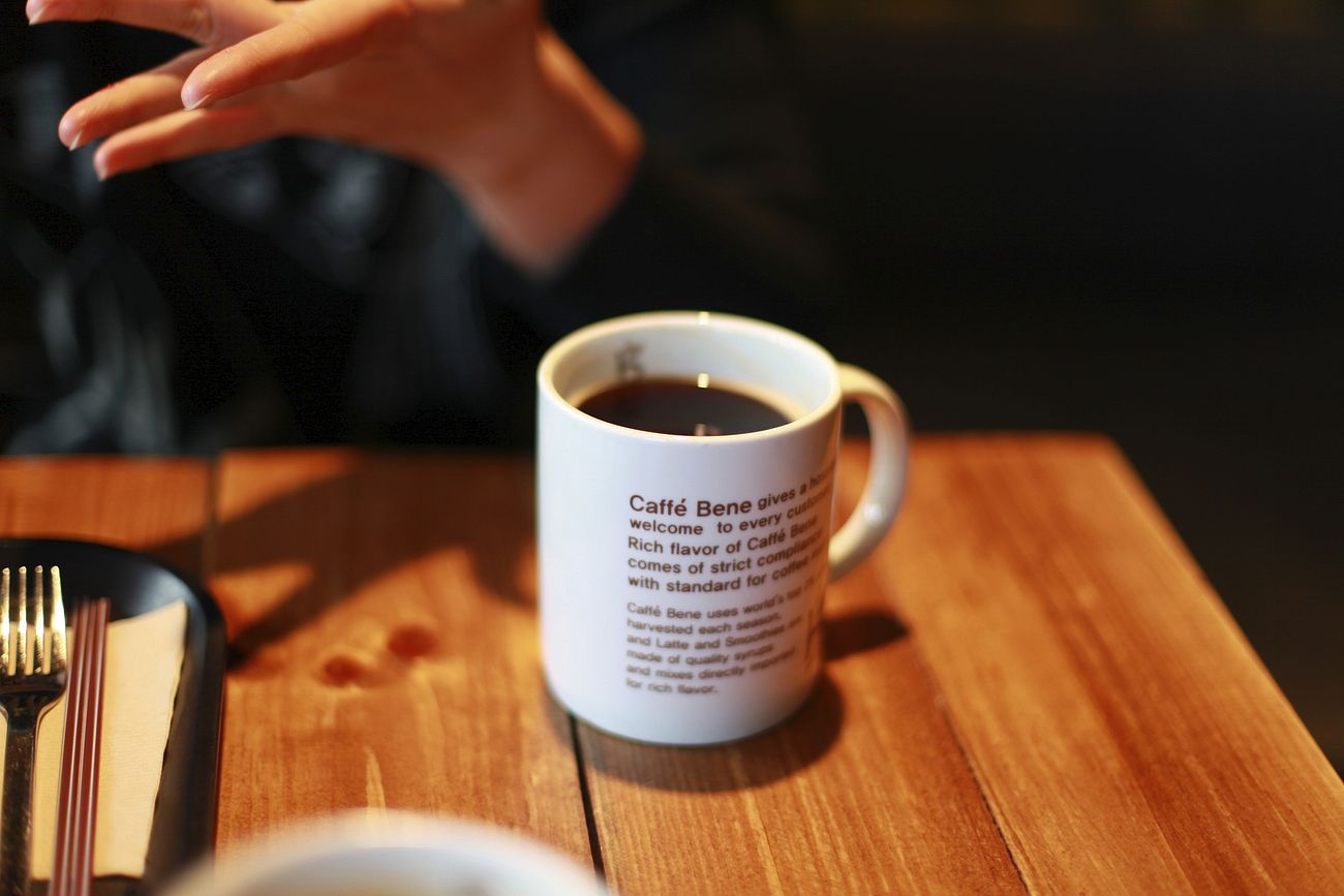 Coffee cup on table